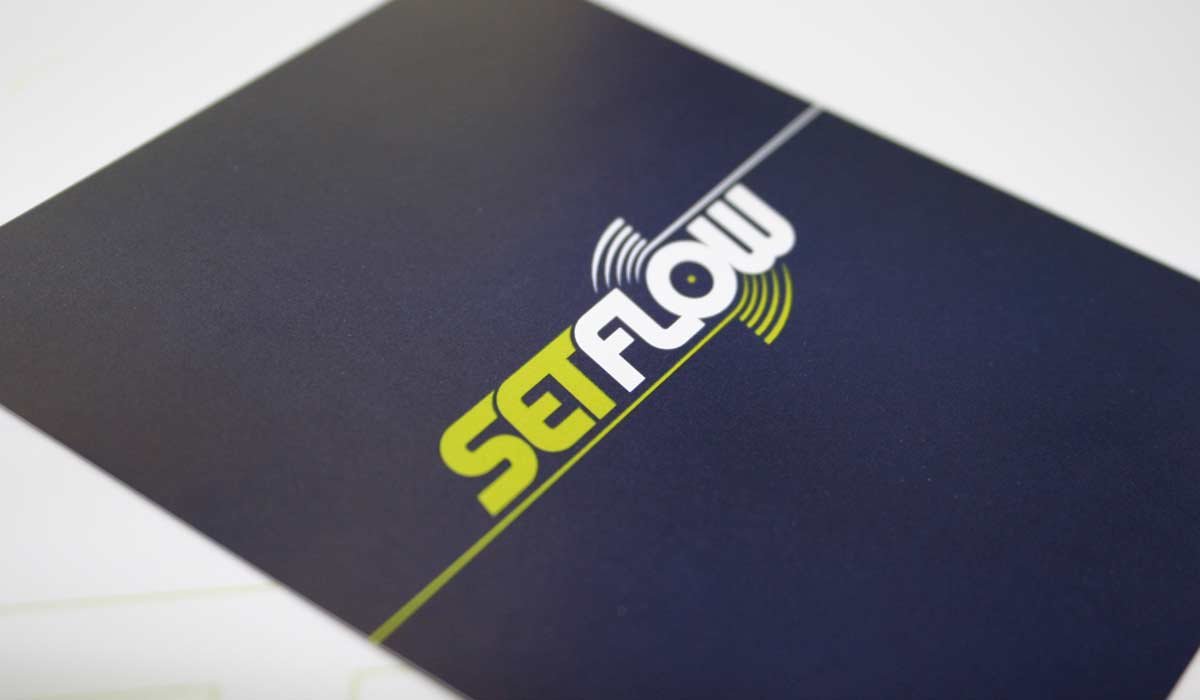 Setflow Logo on promotional card